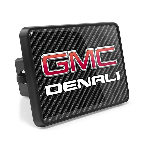 GMC Denali UV Graphic Carbon Fiber Look Metal Face-Plate on ABS Plastic 2 Tow Hitch Cover