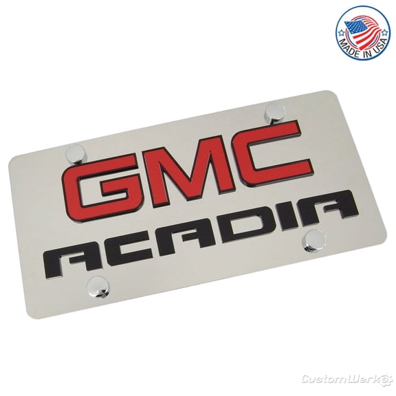 GMC Dual Logo Acadia License Plate (Chrome)