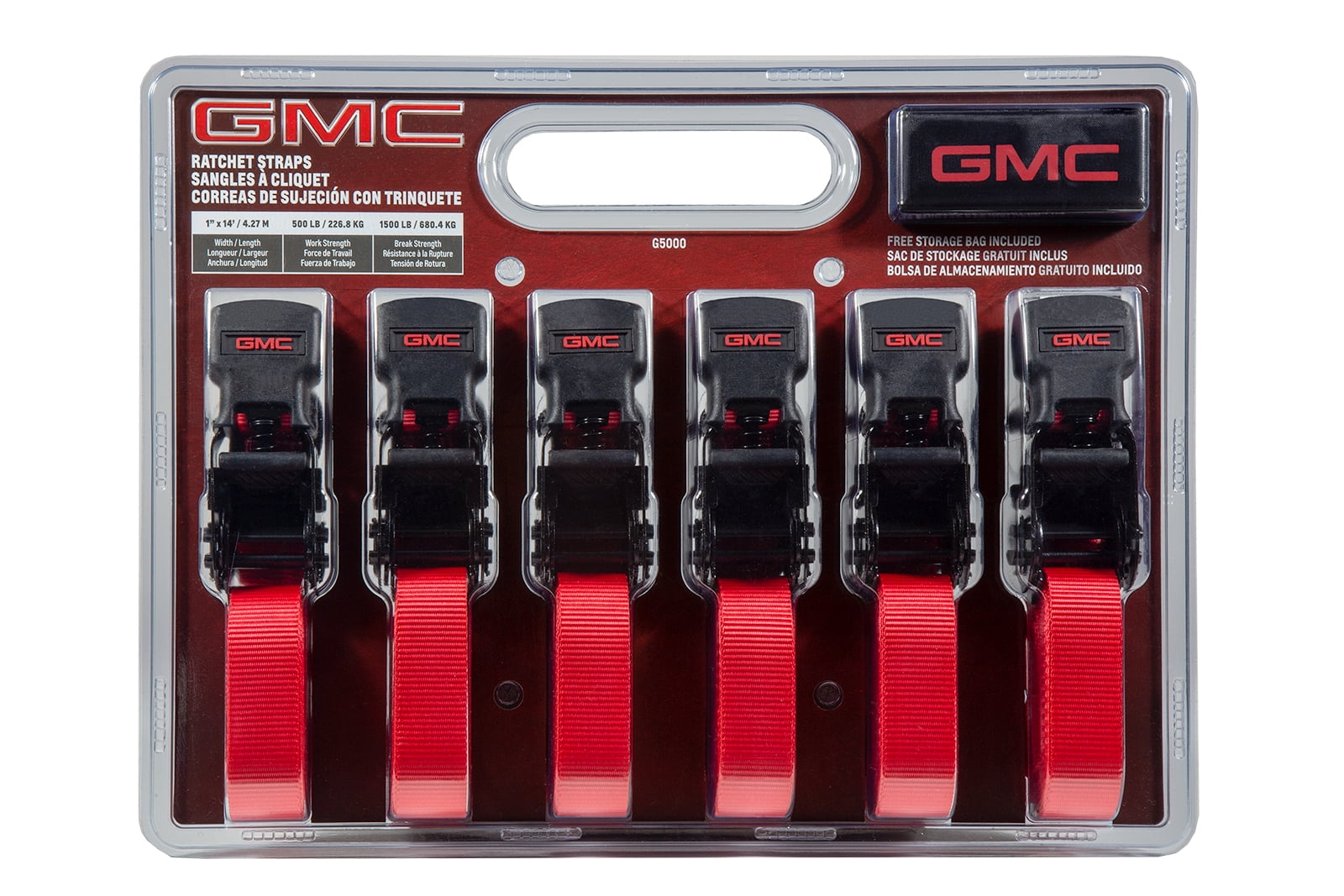GMC 14 ft. x 1 in. Ratchet Strap Kit (6 Pc) - 1500 LB Break Strength