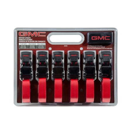 GMC 14 ft. x 1 in. Ratchet Strap Kit (6 Pc) - 1500 LB Break Strength
