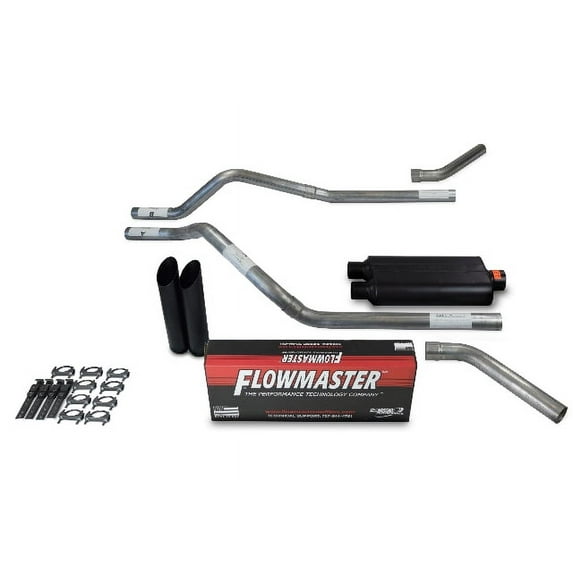 GMC Jimmy 00-04 2.5" Dual Exhaust Kit Flowmaster 50 Series Black Tip Corner