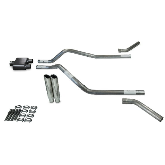 GMC Jimmy 00-04 2.5" Dual Exhaust Kits 1 Chamber Clamp on Tips Corner Exit