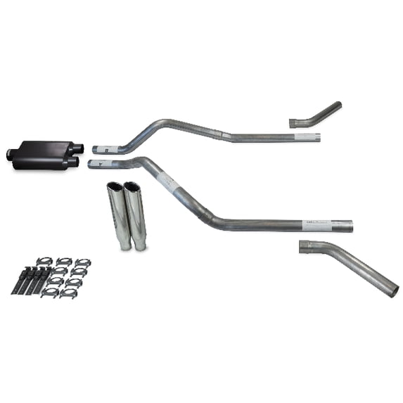 GMC Jimmy 00-04 2.5" Dual Exhaust Kits 2 Chamber Clamp on Tips Corner Exit