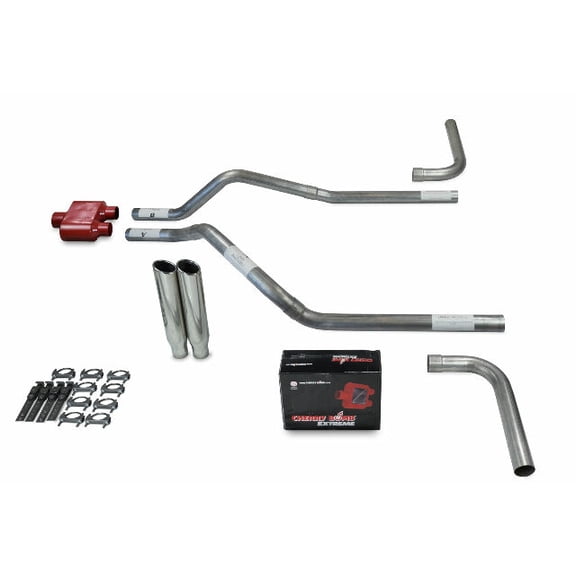 GMC Jimmy 92-94 2.5" Dual Exhaust Kit Cherry Bomb Extreme Clamp Tip Side