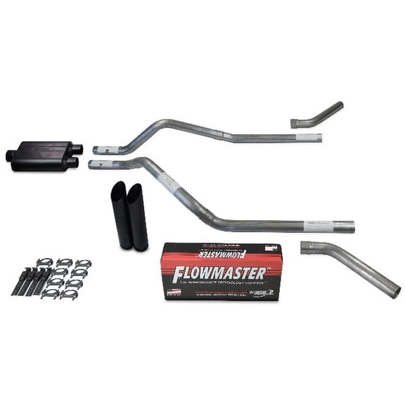 GMC Jimmy 95-99 2.5" Dual Exhaust Kit Flowmaster 40 Series Black Tip Corner