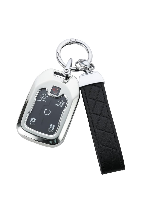 or GMC Key Fob Cover TPU Key Shell Metal Ring Key Chain Soft Shell Car Key Case for 2017-2021 Chevrolet Silverado 1500 2500HD 3500HD Suburban Tahoe GMC Acadia Sierra Terrain Yukon