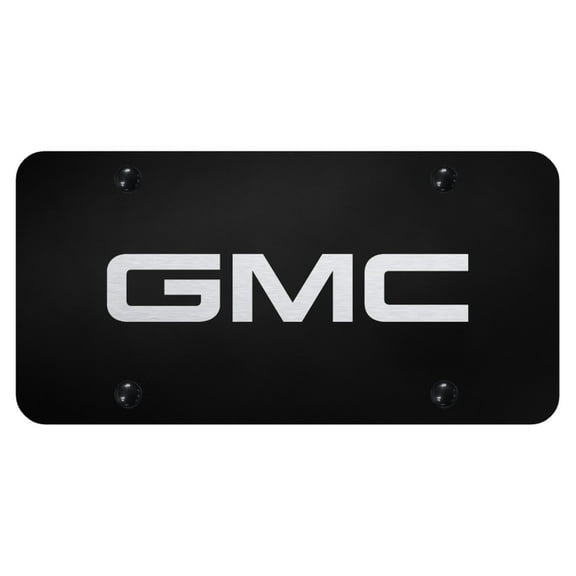 GMC Laser Etched Logo License Plate (Black)