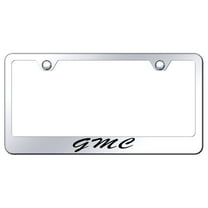 GMC Laser Etched Script Stainless Steel License Plate Frame (Chrome)