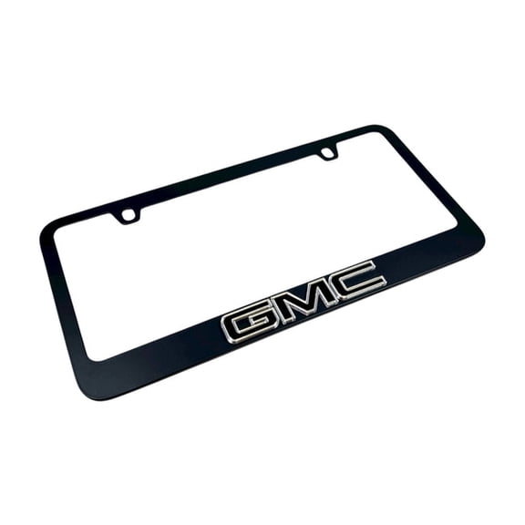 GMC Logo Black Zinc Brass License Plate Frame Official Licensed