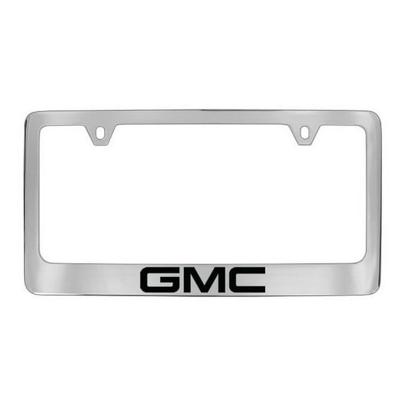 GMC Logo Chrome Plated Metal License Plate Frame Holder
