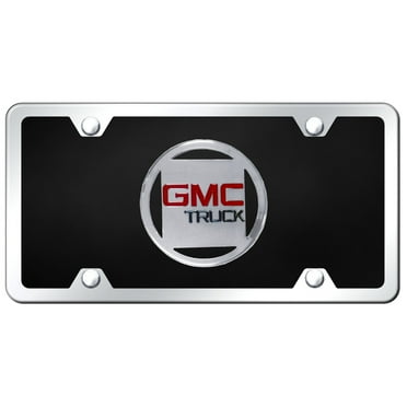 GMC Logo License Plate Kit (Chrome on Black)