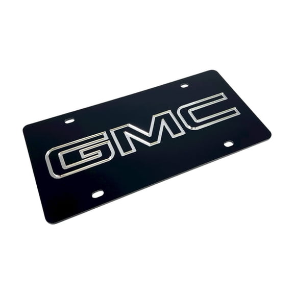 GMC Logo Premium Acrylic Black License Plate Official Licensed