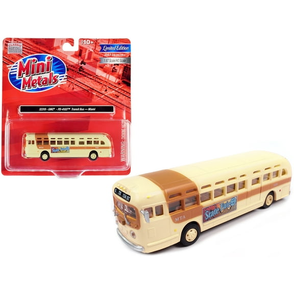 GMC PD-4103 Transit Bus #948 Beige "MTA Miami" 1/87 (HO) Scale Model by Classic Metal Works