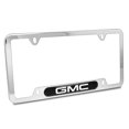 thumbnail image 1 of GMC Real Carbon Fiber Nameplate Chrome Stainless Steel License Plate Frame, 1 of 8