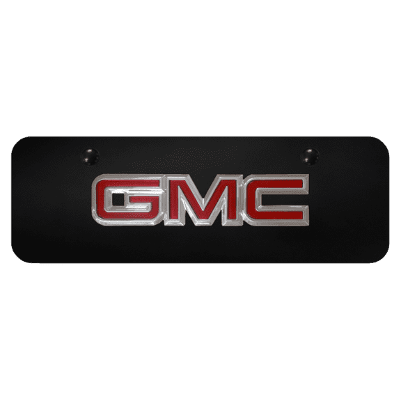 GMC Red Infill 3D Logo Black Pearl License Mini-Plate Official Licensed