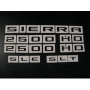 GMC SIERRA 2500 HD BLACK Emblem Overlay Decal Lettering Set 2007-2018 GM Licensed