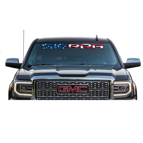 GMC SIERRA American Flag Windshield Banner Decal 2015-2026 GM Licensed