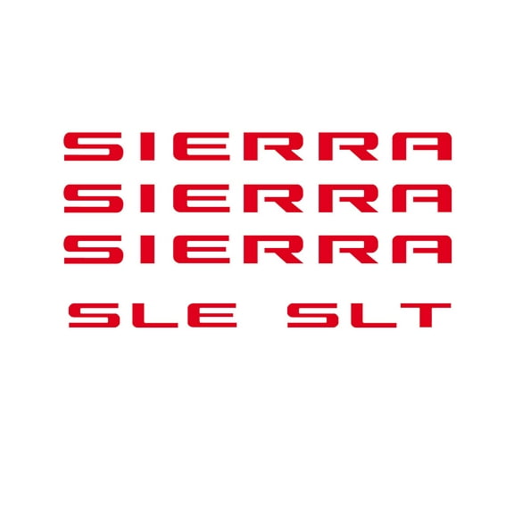 GMC SIERRA RED Emblem Overlay Decal Lettering Set 2007-2018 GM Licensed