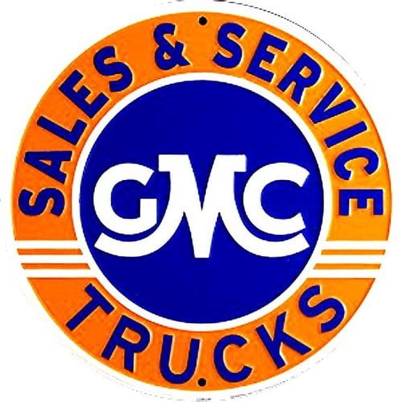 HangTime GMC Sales & Service Aluminum Nostalgia sign 12 inches in diameter
