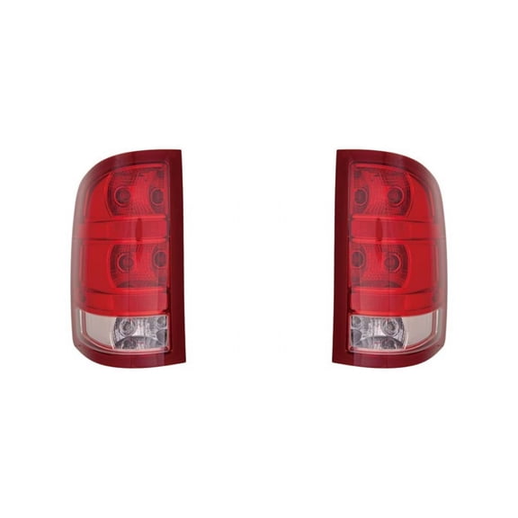 For GMC Sierra 1500 2010 2011/2010 2011 2012 2500/3500 Tail Light Assembly Driver and Passenger Side Pair Hybrid 2nd Design Single Rear Wheels SL/SLE/SLT WT GM2800250, GM2801250 | 20840273, 20840274