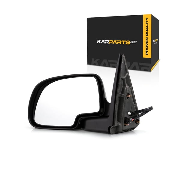 For GMC Sierra 1500/2500 1999 2000 2001 2002 Door Mirror Driver Side | Power Glass | Heated | Manual Folding | With Puddle Light | Painted Cover | 6-Wire | For GM1320252 | 88986367, 88986366