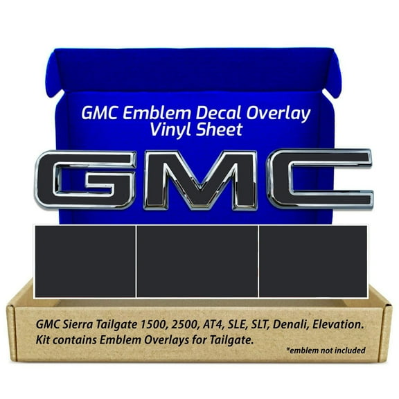 GMC Sierra 1500 2500 Matte Black GMC Tailgate Emblem Overlay Decals 2019-2026