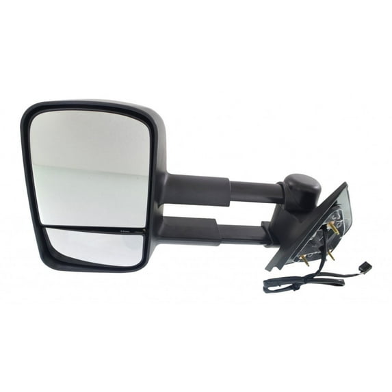 For GMC Sierra 2500 HD 2007-2014 Door Mirror Driver Side | Power | Heated | Trailer Tow Type | w/ Depo Signal Light | Textured Black | Replacement For 20862098 | GM1320354