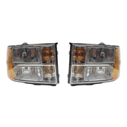 For GMC Sierra 3500 HD 2007 2008 2009 2010 2011 2012 2013 2014 Headlight Assembly Driver and Passenger Side | Pair | Composite | GM2502283, GM2503283 | 22853029, 22853030