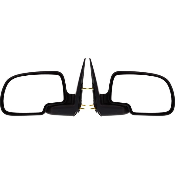 For GMC Sierra 3500 HD 2007 Door Mirror Driver and Passenger Side | Pair | Manual | Non-Heated | Black Cover | Chrome | Replacement For 25876714, 25876715 | GM1320208, GM1321208