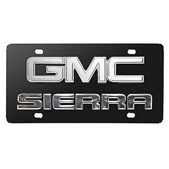GMC Sierra 3D Dual Logo Black Stainless Steel License Plate