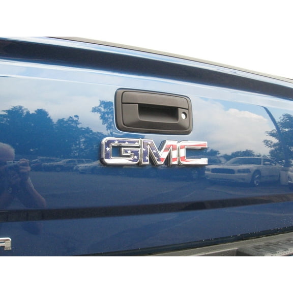 GMC Sierra American Flag GMC Tailgate Emblem Overlay Decal 2014-2018