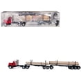 thumbnail image 1 of GMC Super B Log Truck and Trailer Red with Log Accessories 1/87 (HO) Plastic Model Car by Promotex, 1 of 5