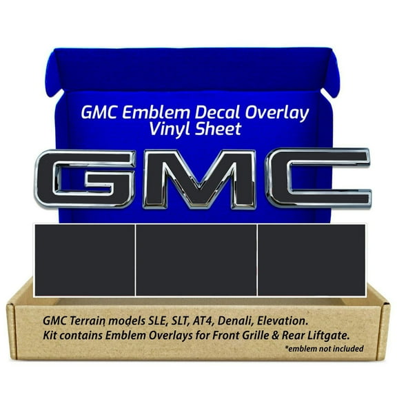 GMC Terrain Blackout Grille Gate GMC Emblem Overlay Decals Kit 2021-2026 Set of 2