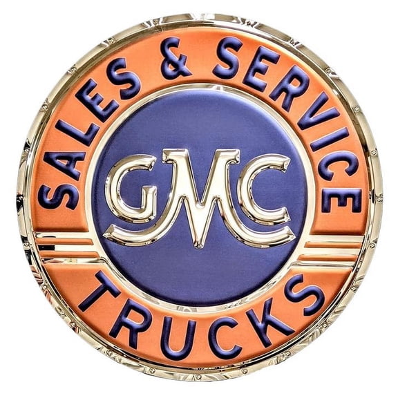 GMC Trucks Sales & Service Stainless Steel Wall Hanging Sign - 22"