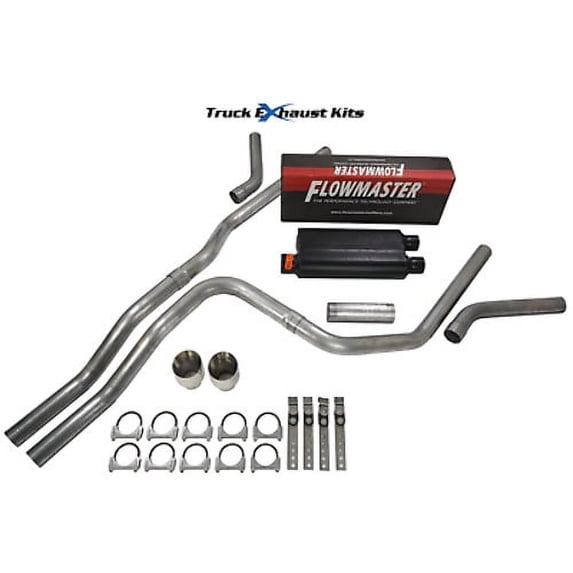 GMC Yukon 00-06 2.5" Dual Exhaust Kit C Exit Flowmaster Super 50 DW Tip