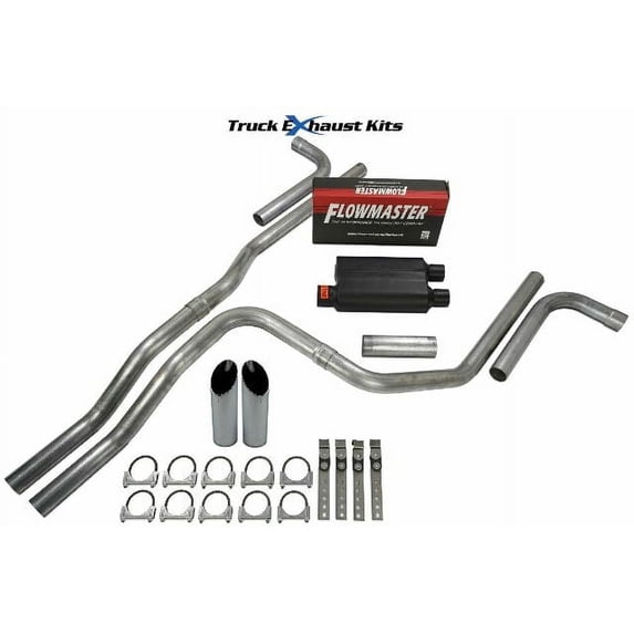 GMC Yukon 07-14 2.5" Dual Exhaust Kit S Exit Flowmaster Super 40 SW Tip