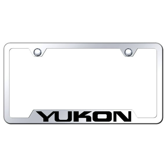 GMC Yukon Laser Etched Logo Cut-Out License Plate Frame (Chrome)