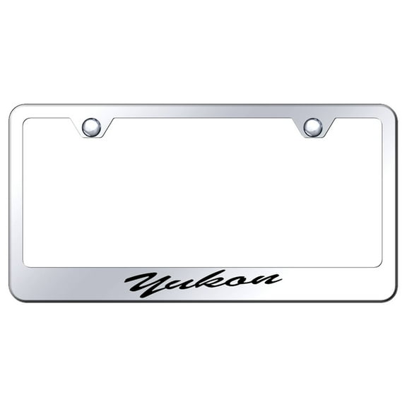 GMC Yukon Laser Etched Script Stainless Steel License Plate Frame (Chrome)