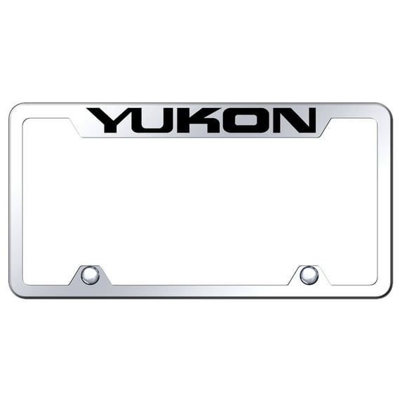 GMC Yukon Logo Stainless Steel Truck Cut-Out License Plate Frame (Chrome)
