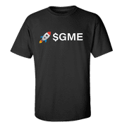 $GME To The Moon Rocket GME Stocks Investing Day Trading Free Market Hedge Fund Short Sleeve T-shirt-Black-xxl