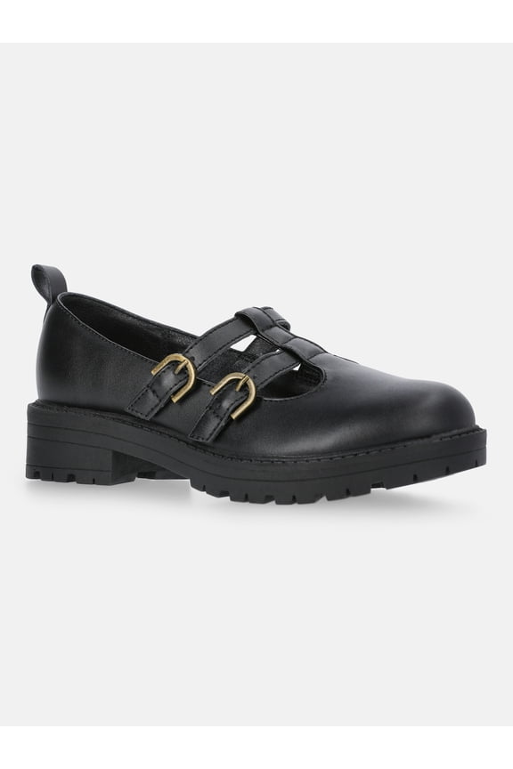 Girls Block Heel Mary Jane Shoes