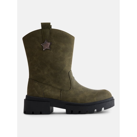 Justice Little and Big Girls' Faux Leather Moto Boots