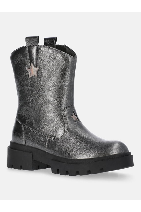 Girls Faux Leather Moto Boots