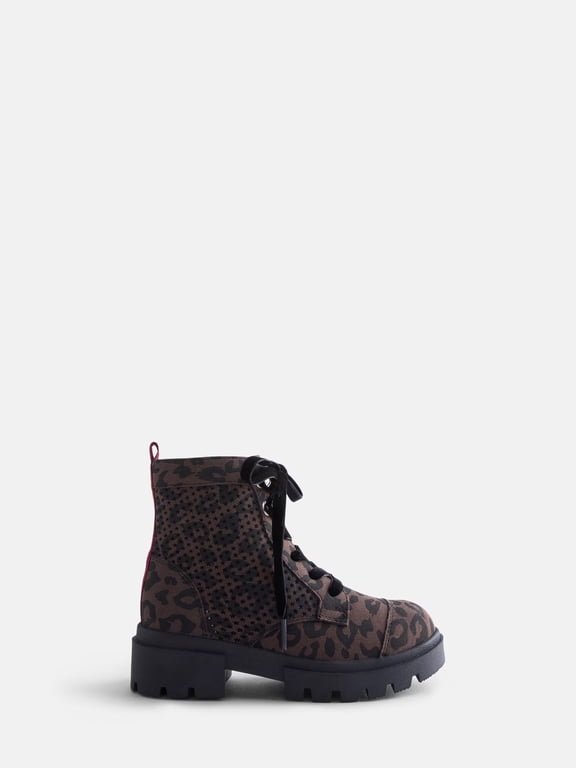 Girls Perforated Combat Boots