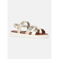 thumbnail image 1 of Justice Little and Big Girls Faux Leather Cut Out Sandals, 1 of 5