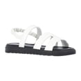 thumbnail image 1 of Justice Little and Big Girls Faux Leather Cut Out Sandals, 1 of 7