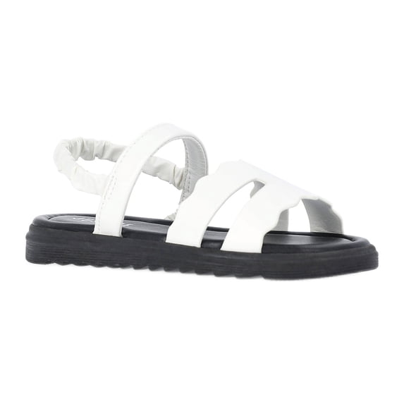 Justice Little and Big Girls Faux Leather Cut Out Sandals