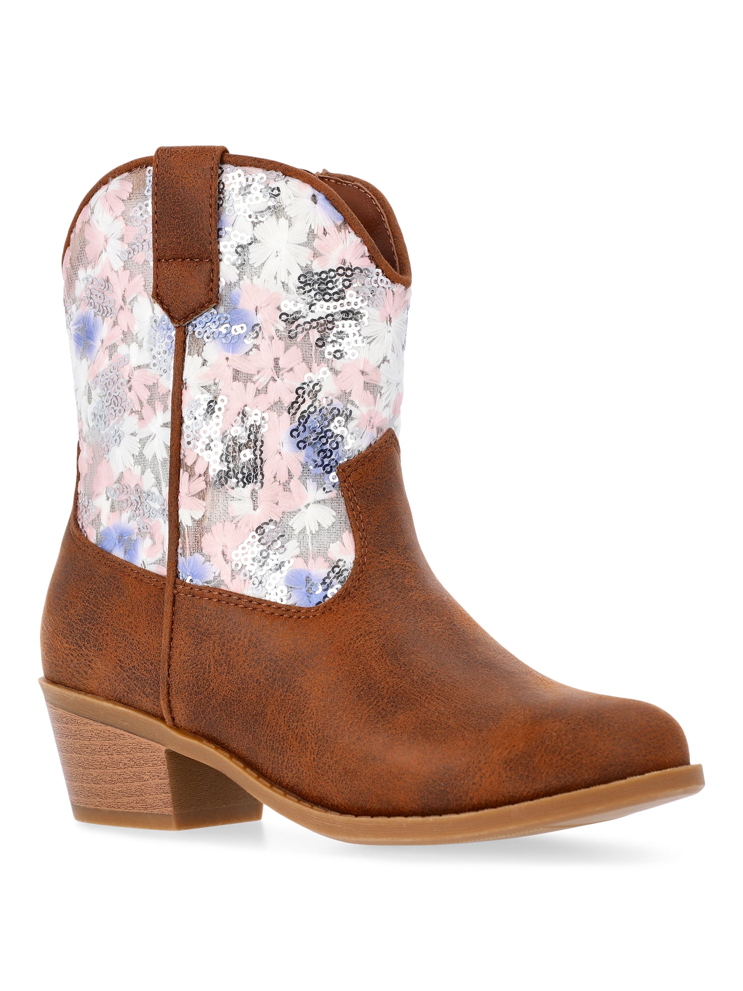 Madden NYC Little and Big Girls Sequin Embellished Western Boot