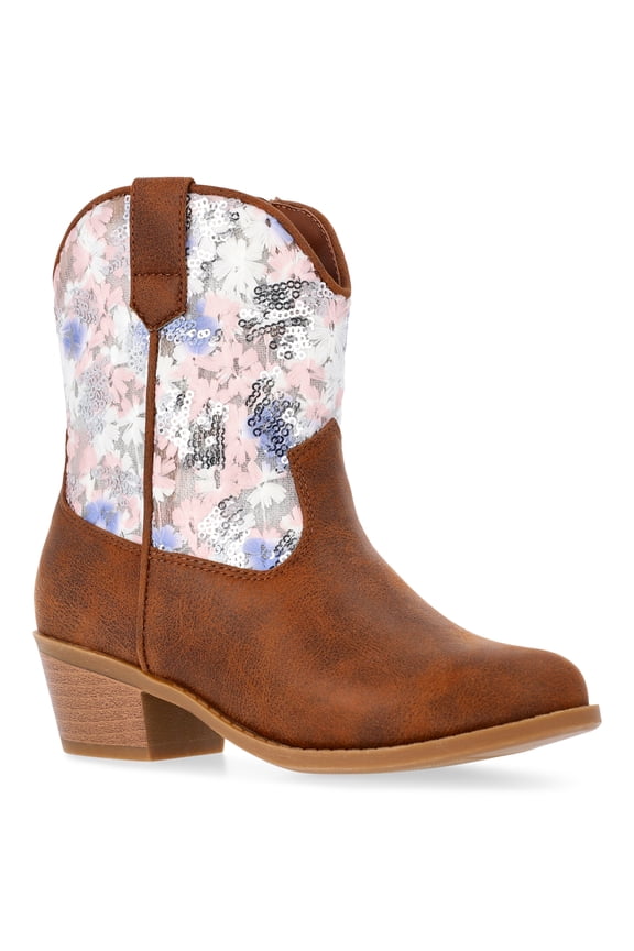 Little and Big Girls Embellished Western Boots, Wide Calf