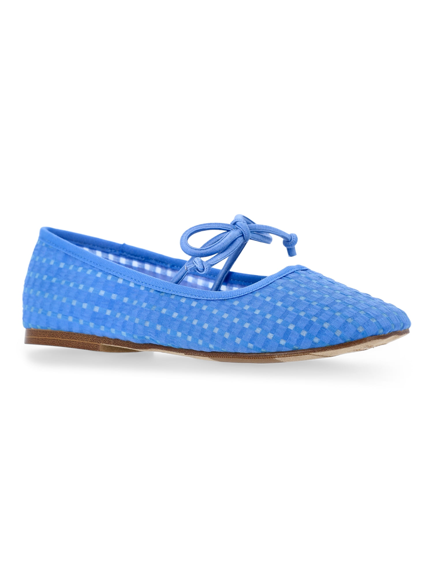 Madden NYC Little and Big Girls' Gingham Mesh Ballet Flats